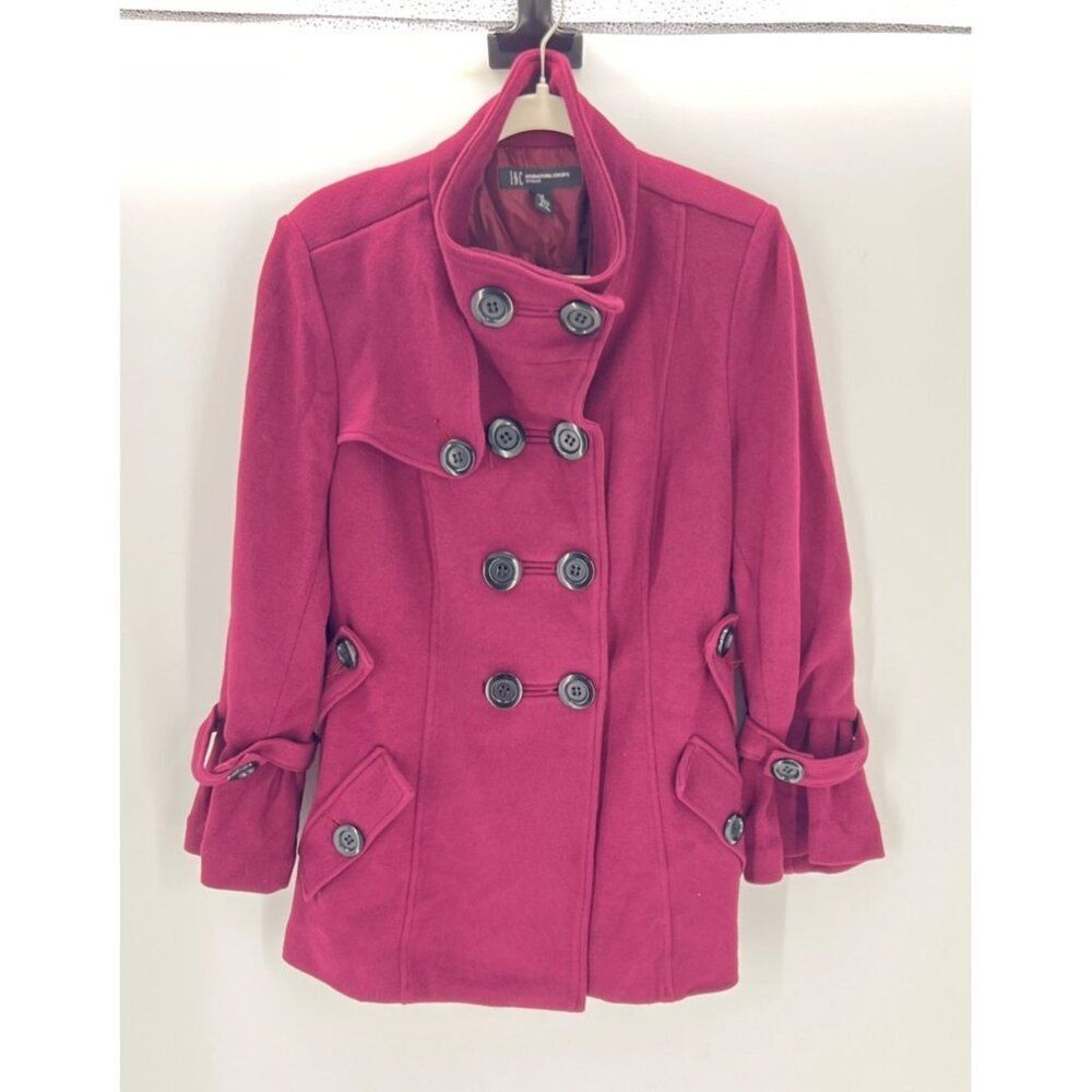 INC International Concepts Womens Pea Coat Jacket Double Breasted Size OX Purple